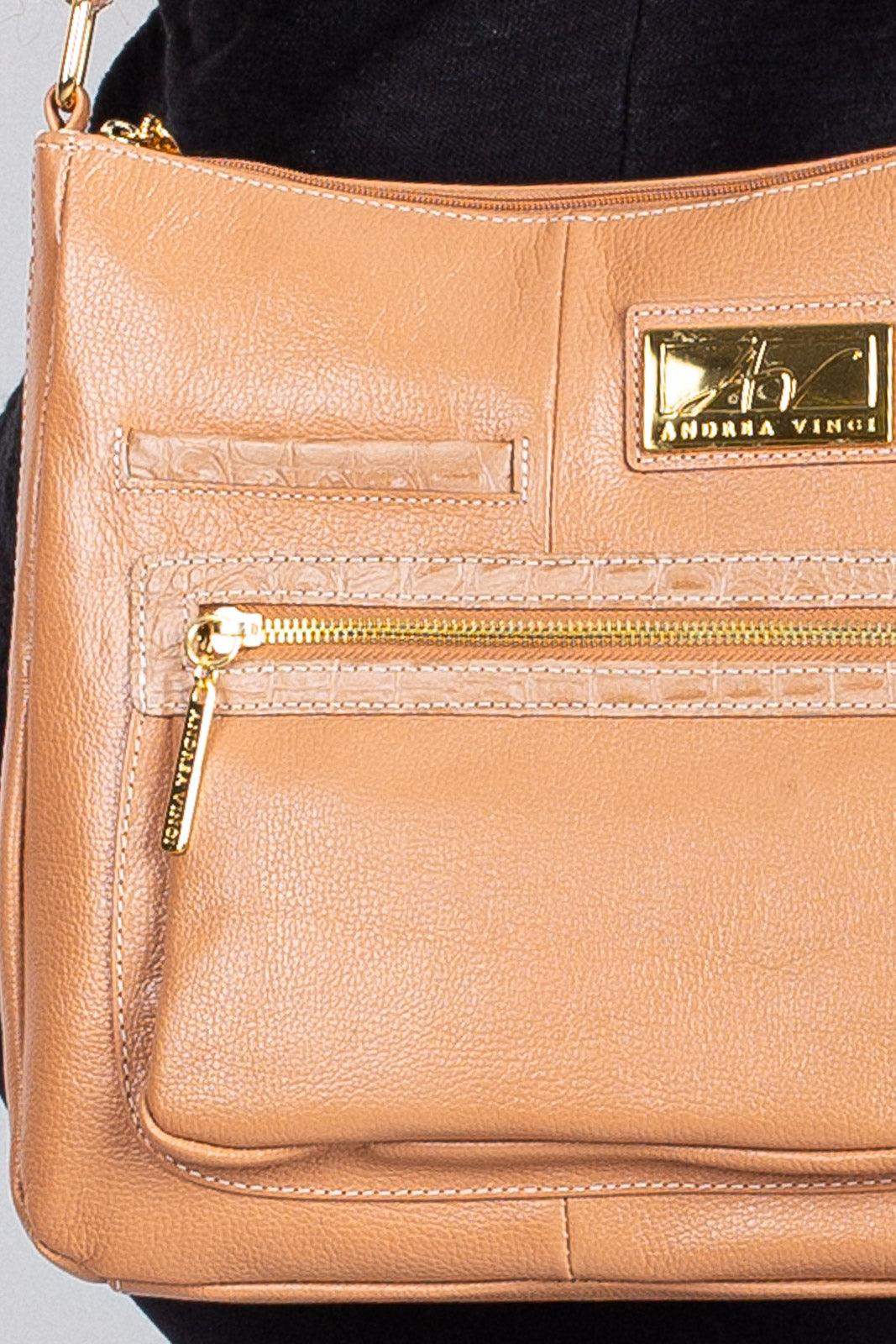 Bolsa tiracolo em couro liso Denise - Enluaze