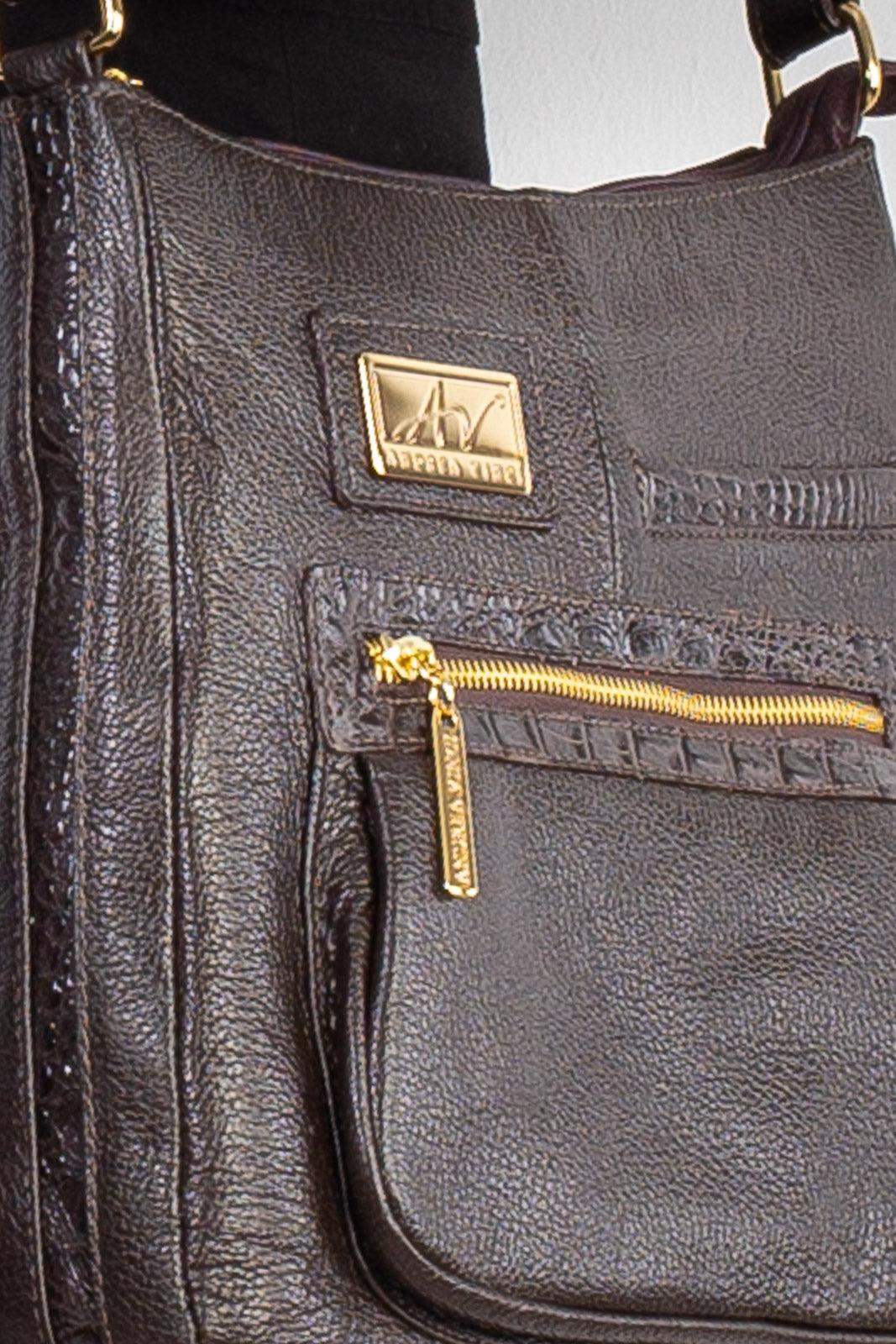 Bolsa tiracolo em couro liso Denise - Enluaze