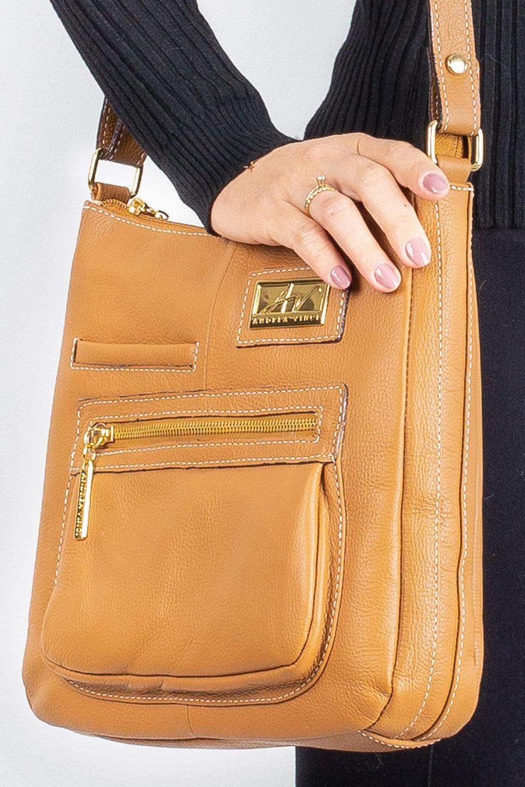 Bolsa tiracolo em couro liso Denise - Enluaze