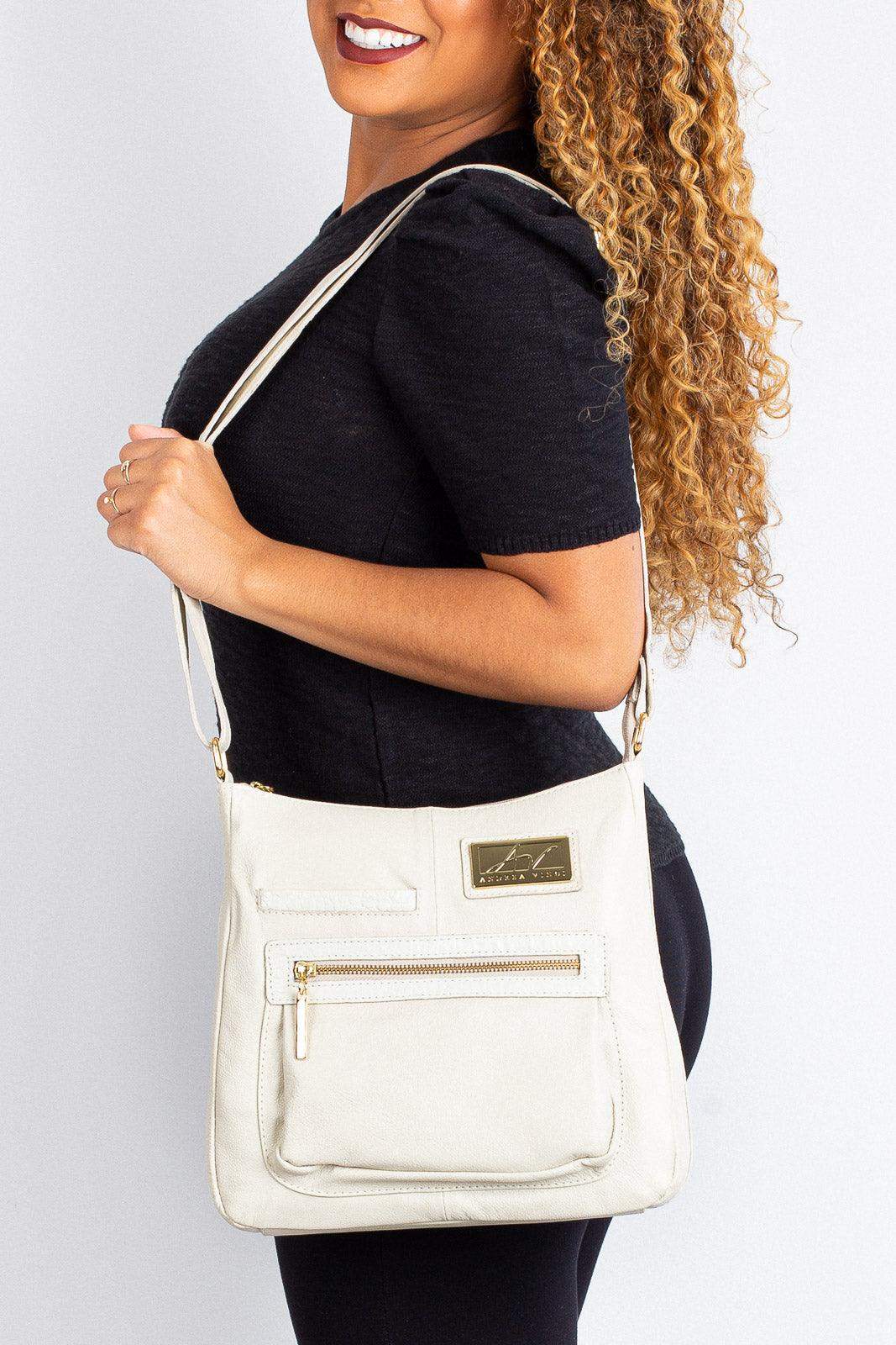 Bolsa tiracolo em couro liso Denise - Enluaze