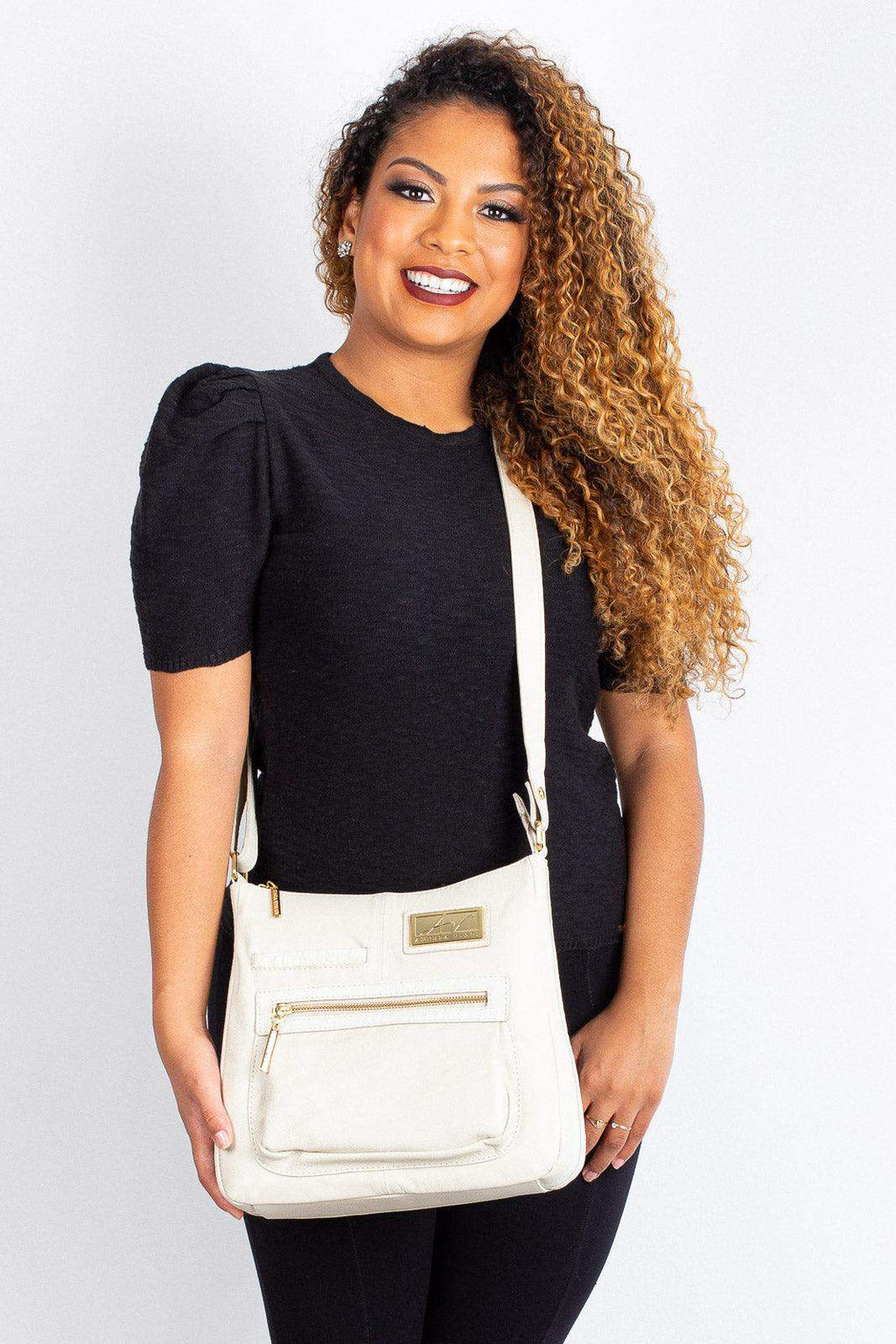 Bolsa tiracolo em couro liso Denise - Enluaze