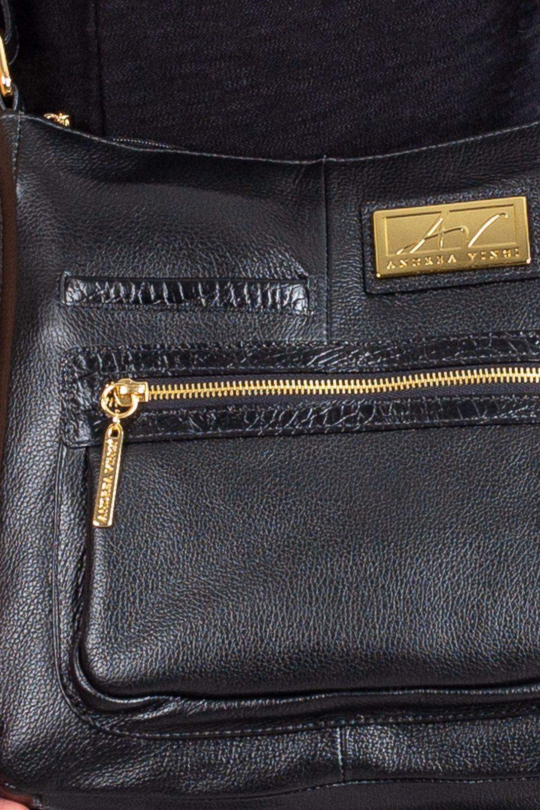 Bolsa tiracolo em couro liso Denise - Enluaze