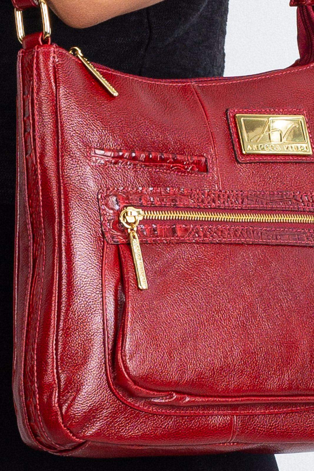 Bolsa tiracolo em couro liso Denise - Enluaze