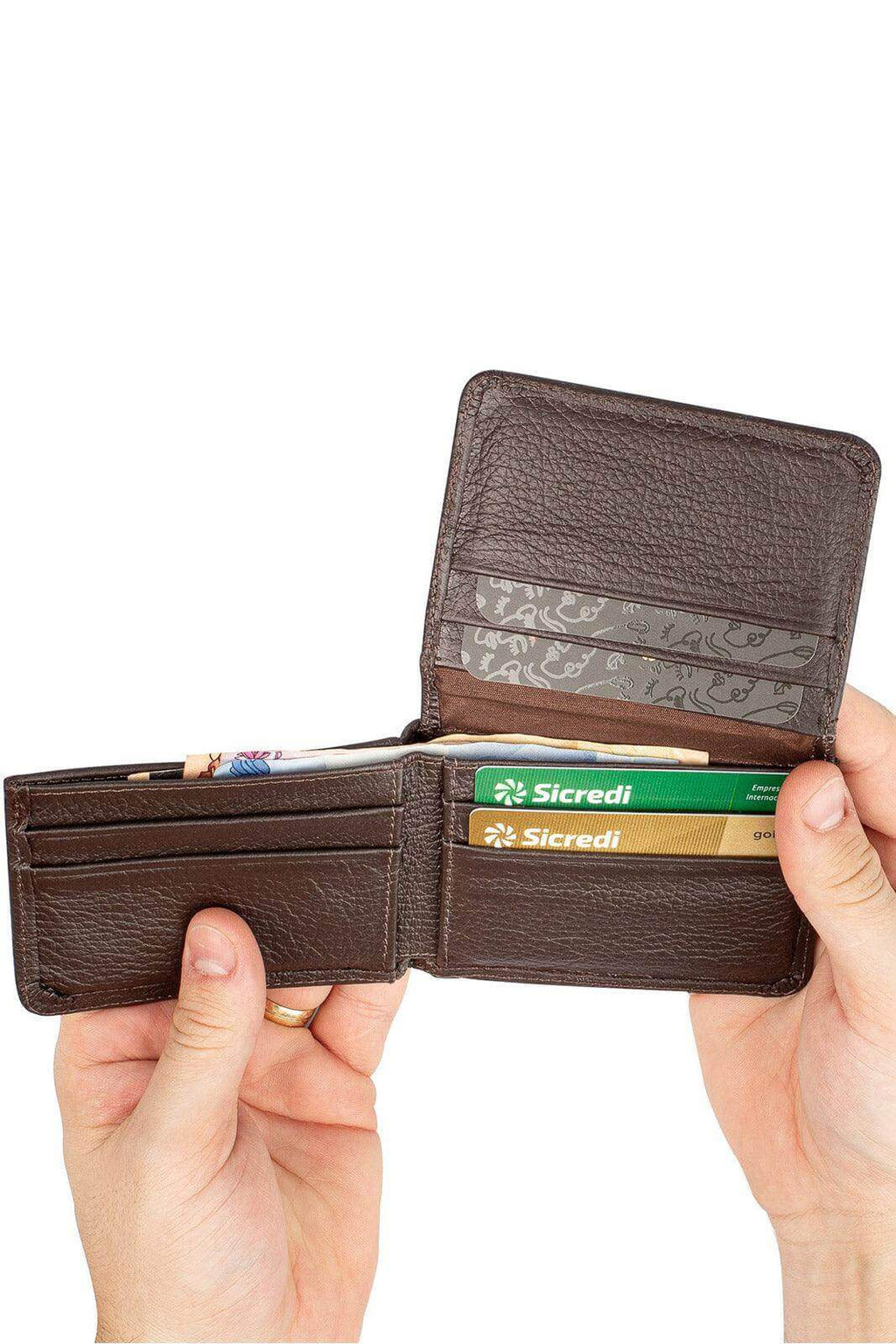 Carteira masculina em couro floater Fred 8,5x11cm - Enluaze