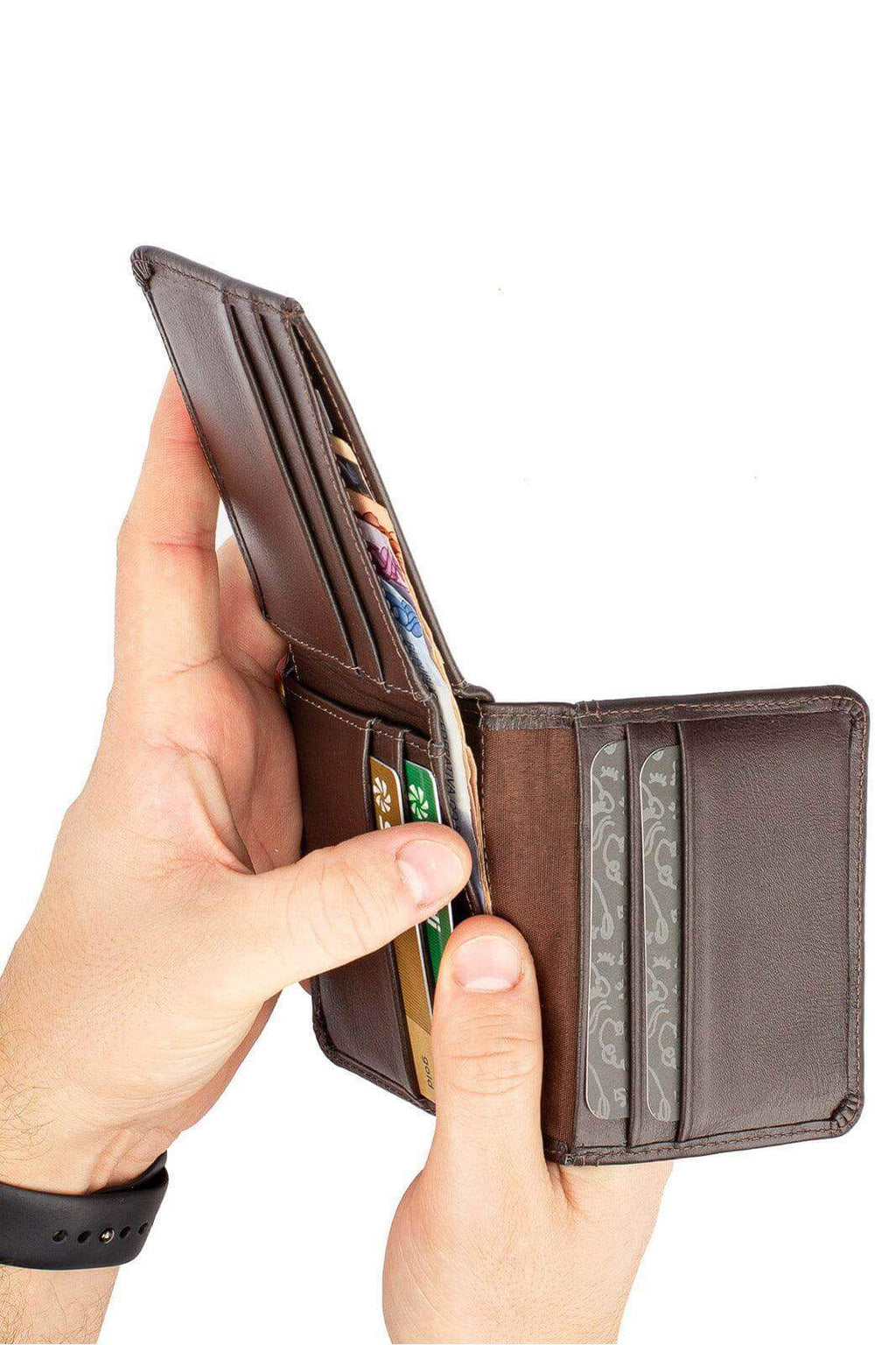 Carteira masculina em couro italiano Fred 8,5x11cm - Enluaze