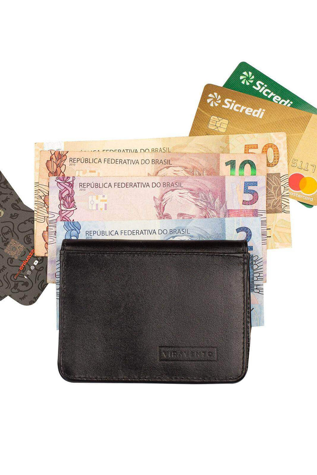 Carteira masculina em couro italiano Fred 8,5x11cm - Enluaze