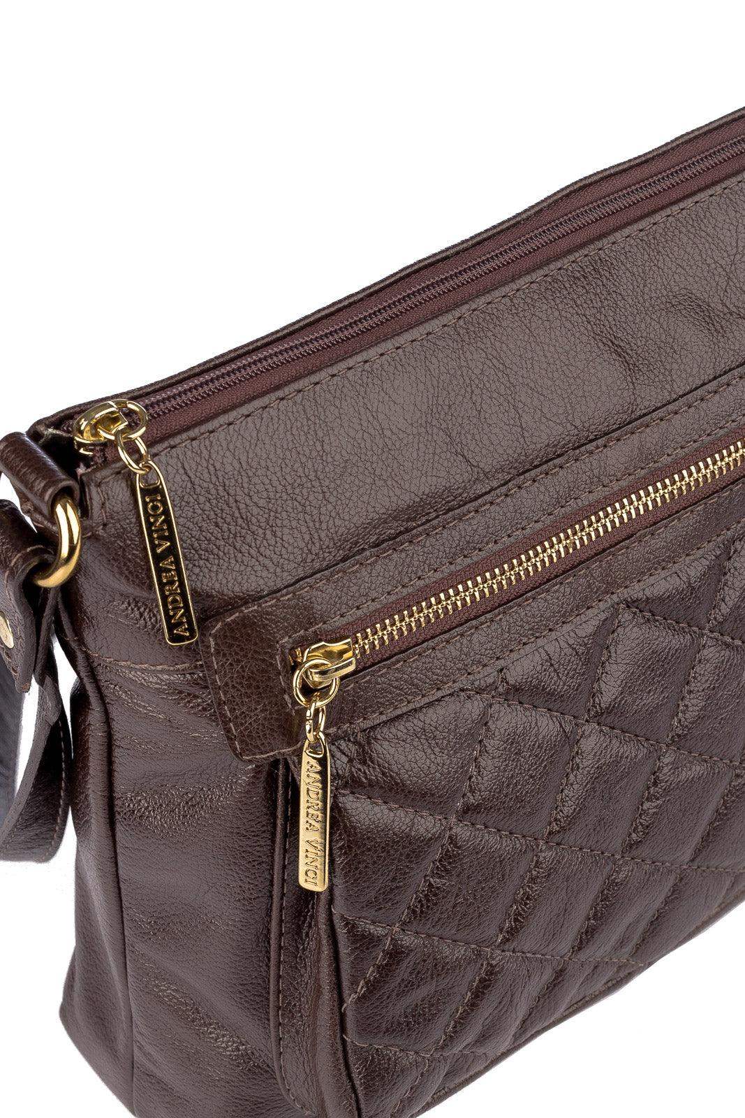 Bolsa transversal matelassê de couro liso Bia - Enluaze