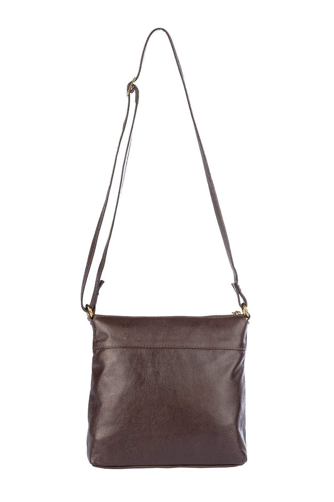 Bolsa transversal matelassê de couro liso Bia - Enluaze