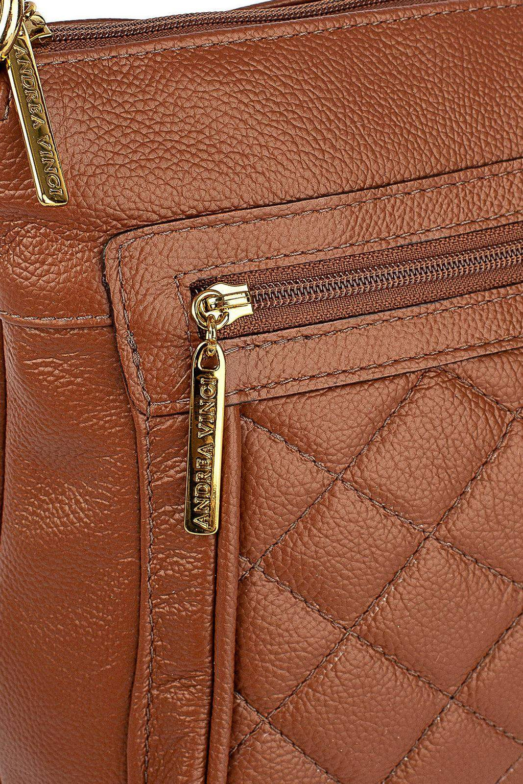 Bolsa transversal matelassê de couro liso Bia - Enluaze