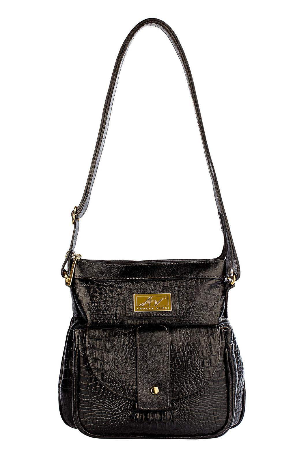 Bolsa tiracolo de couro croco Elis - Enluaze