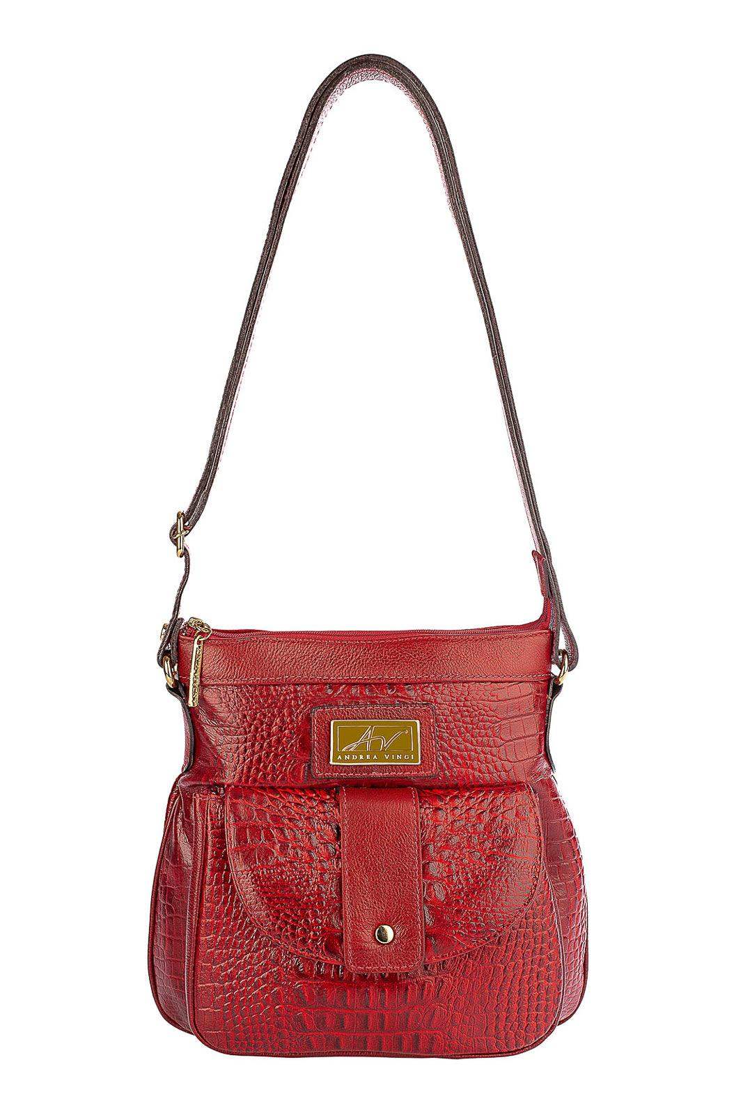 Bolsa tiracolo de couro croco Elis - Enluaze