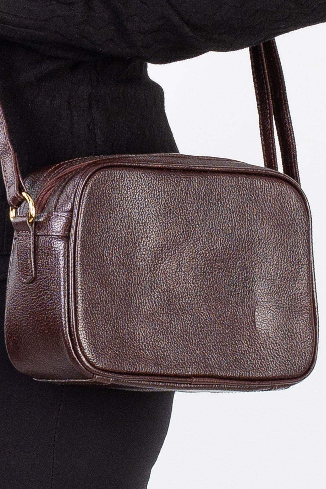 Bolsa quadrada pequena de couro liso Diana - Enluaze