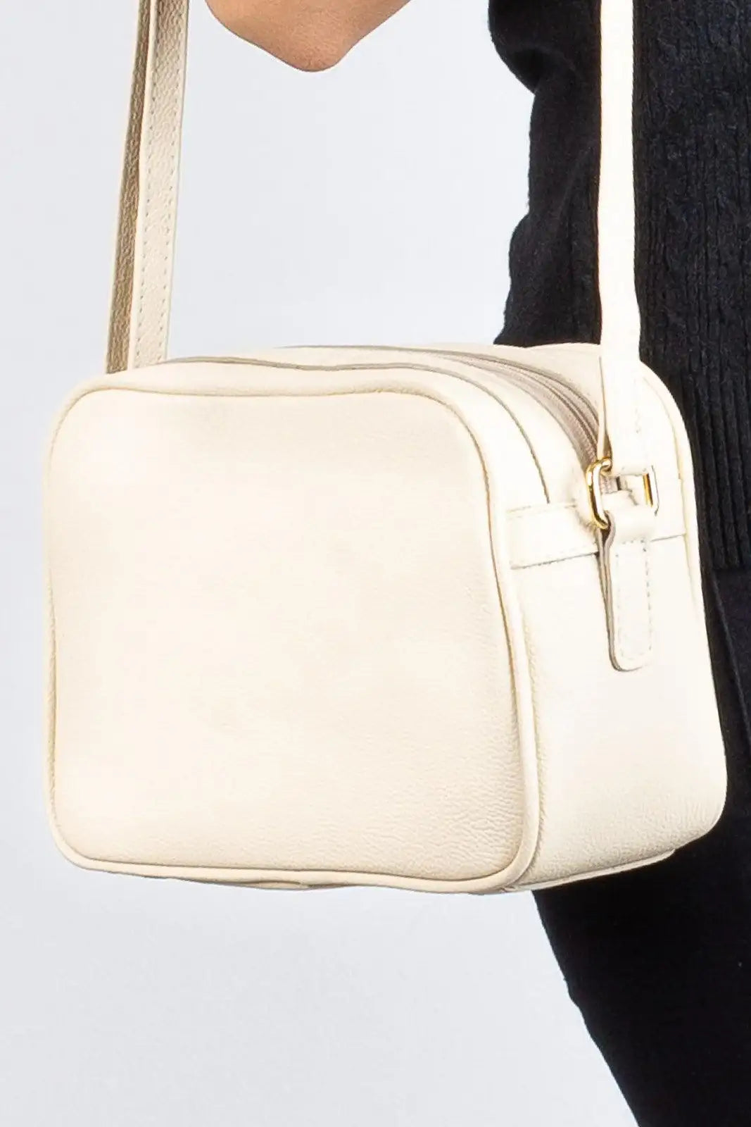 Bolsa quadrada pequena de couro liso Diana - Enluaze