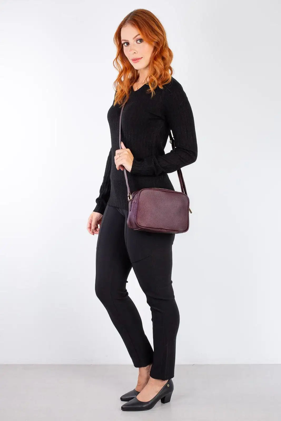 Bolsa quadrada pequena de couro liso Diana - Enluaze