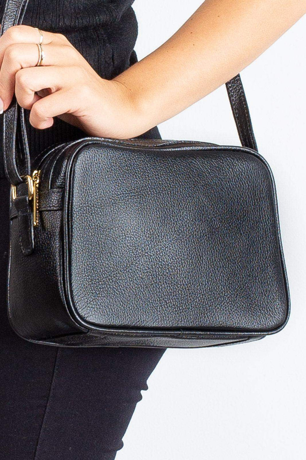 Bolsa quadrada pequena de couro liso Diana - Enluaze