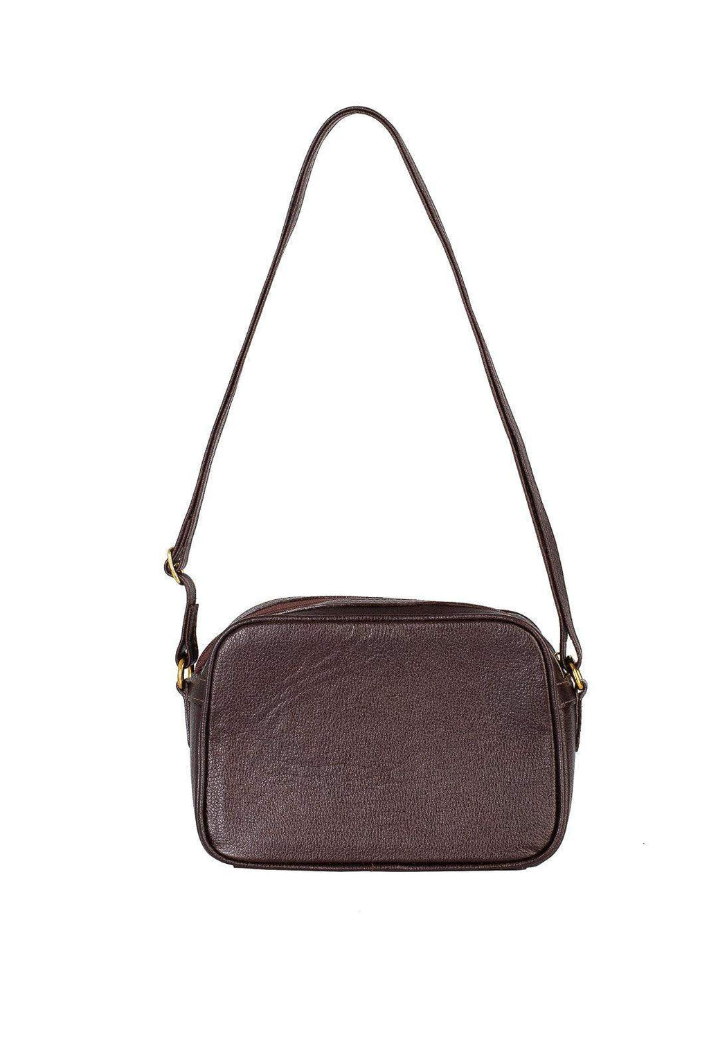 Bolsa quadrada pequena de couro liso Dana - Enluaze