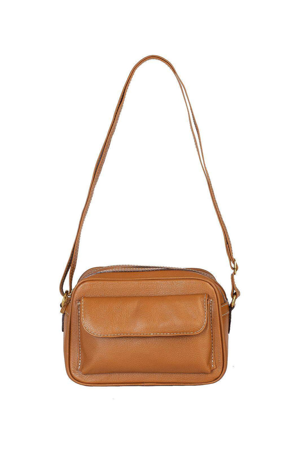 Bolsa quadrada pequena de couro liso Dana - Enluaze