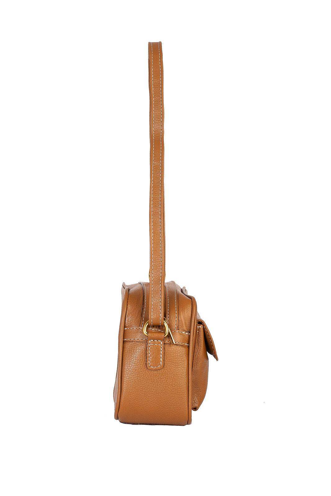 Bolsa quadrada pequena de couro liso Dana - Enluaze