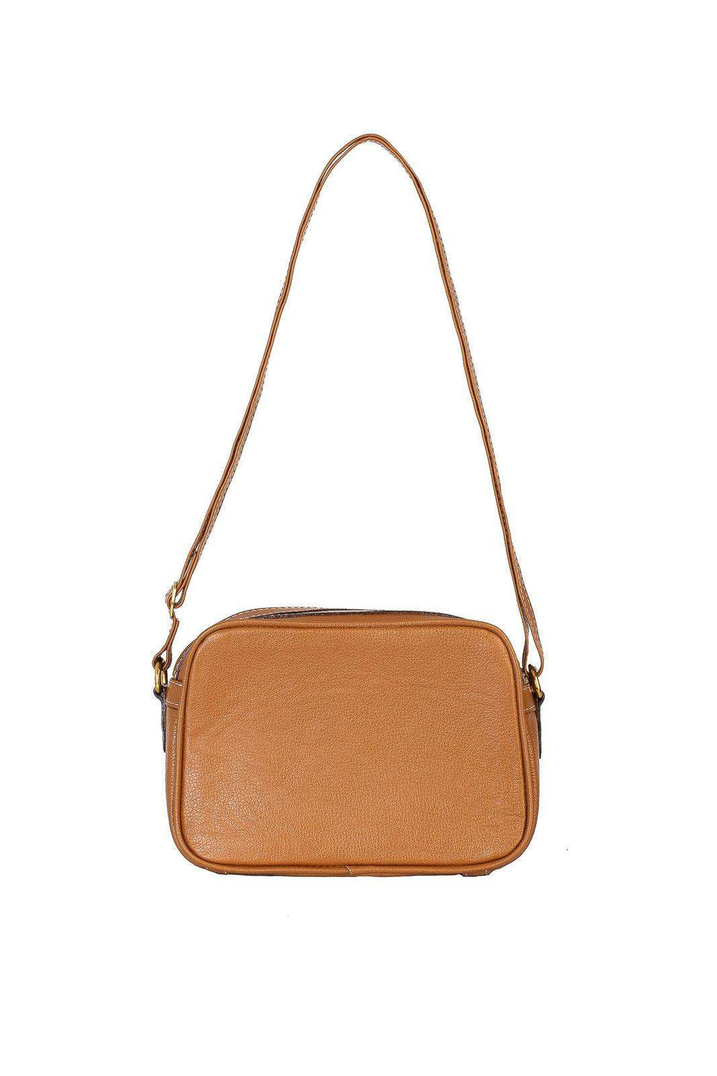 Bolsa quadrada pequena de couro liso Dana - Enluaze