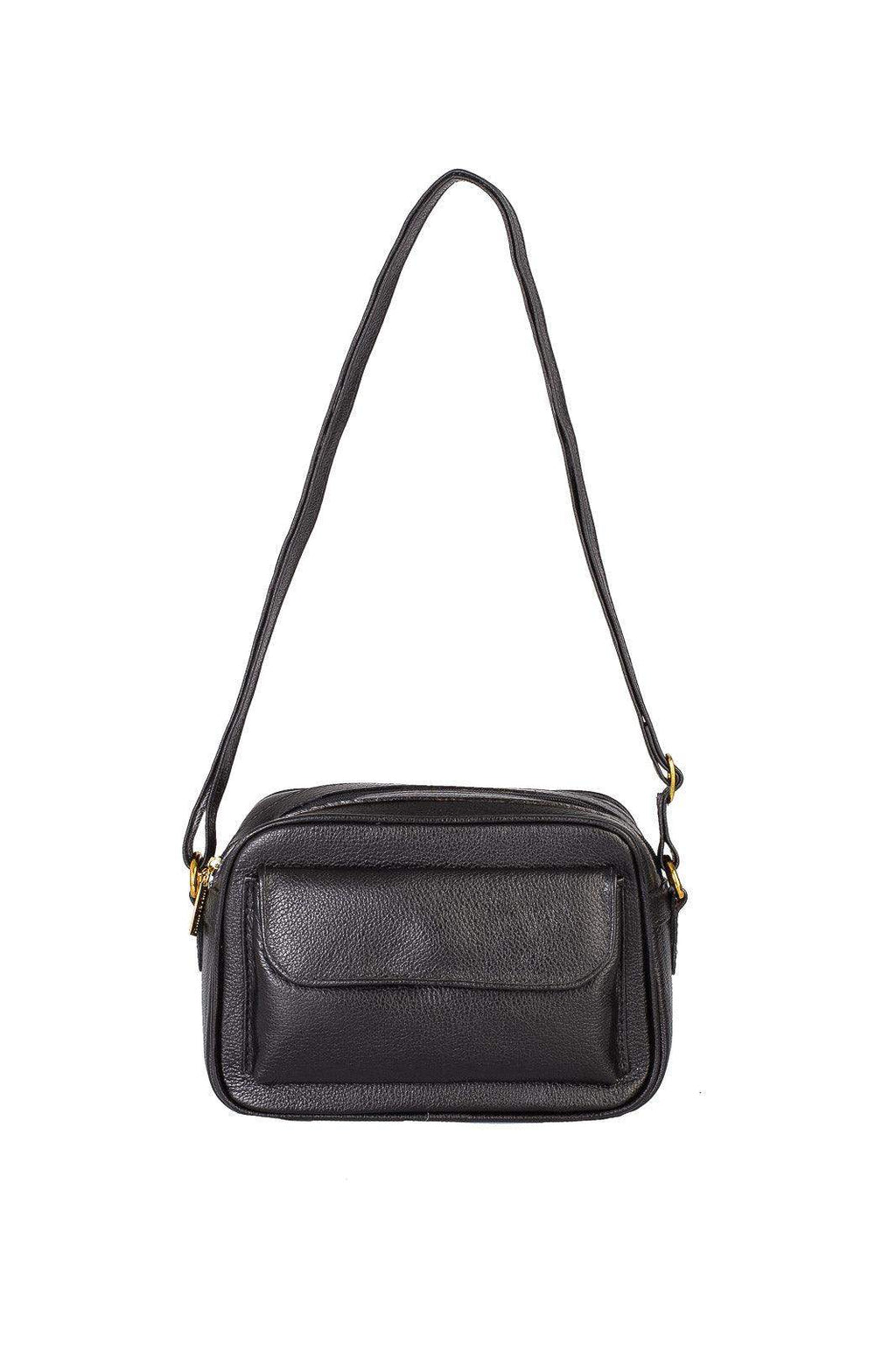 Bolsa quadrada pequena de couro liso Dana - Enluaze