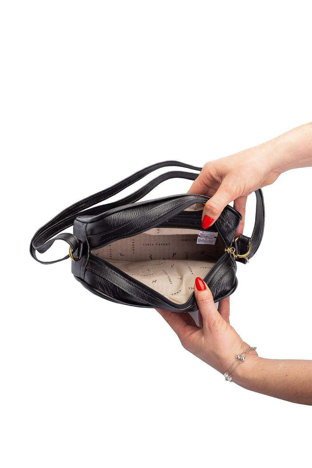 Bolsa quadrada pequena de couro liso Dana - Enluaze