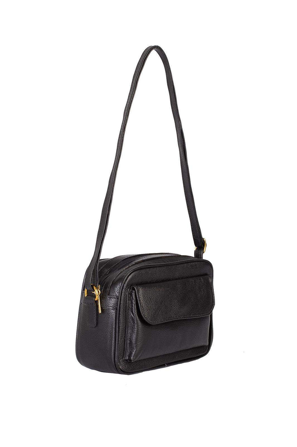 Bolsa quadrada pequena de couro liso Dana - Enluaze