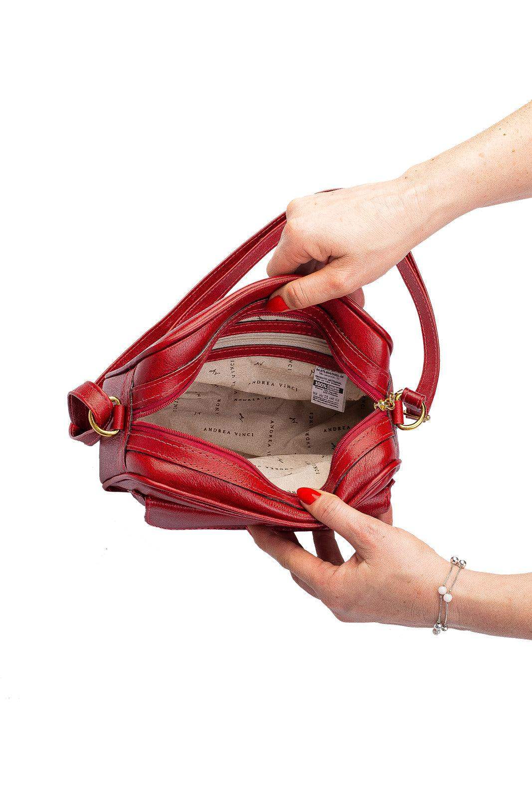 Bolsa quadrada pequena de couro liso Dana - Enluaze