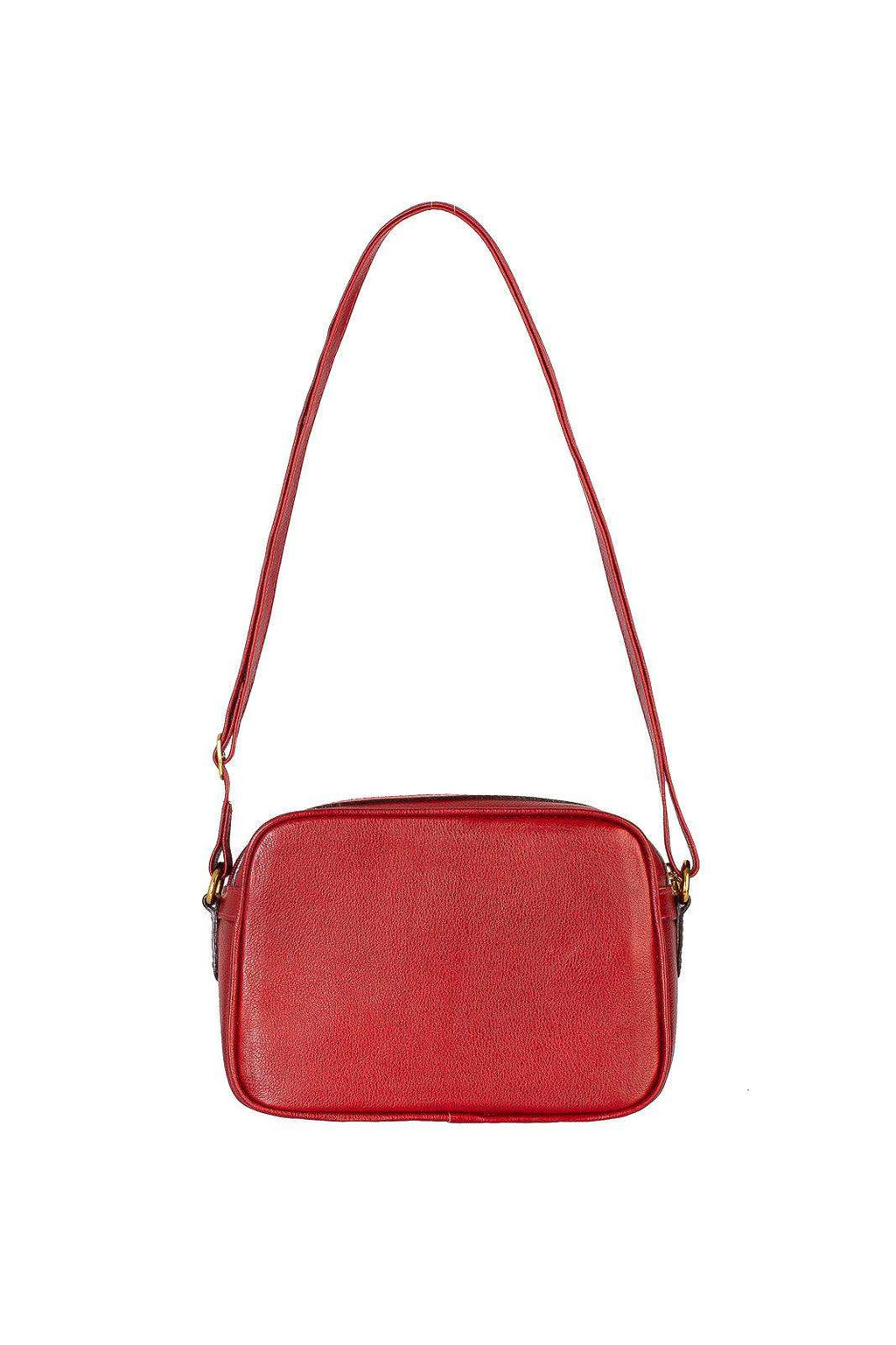 Bolsa quadrada pequena de couro liso Dana - Enluaze