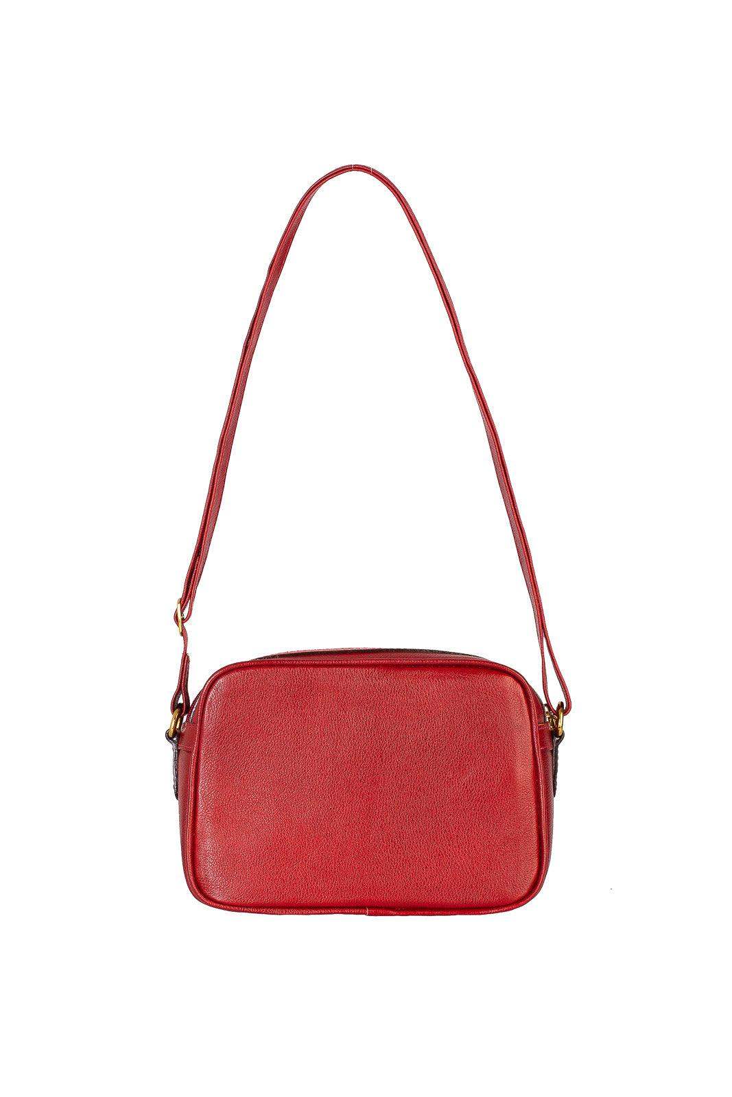 Bolsa quadrada pequena de couro liso Dana - Enluaze