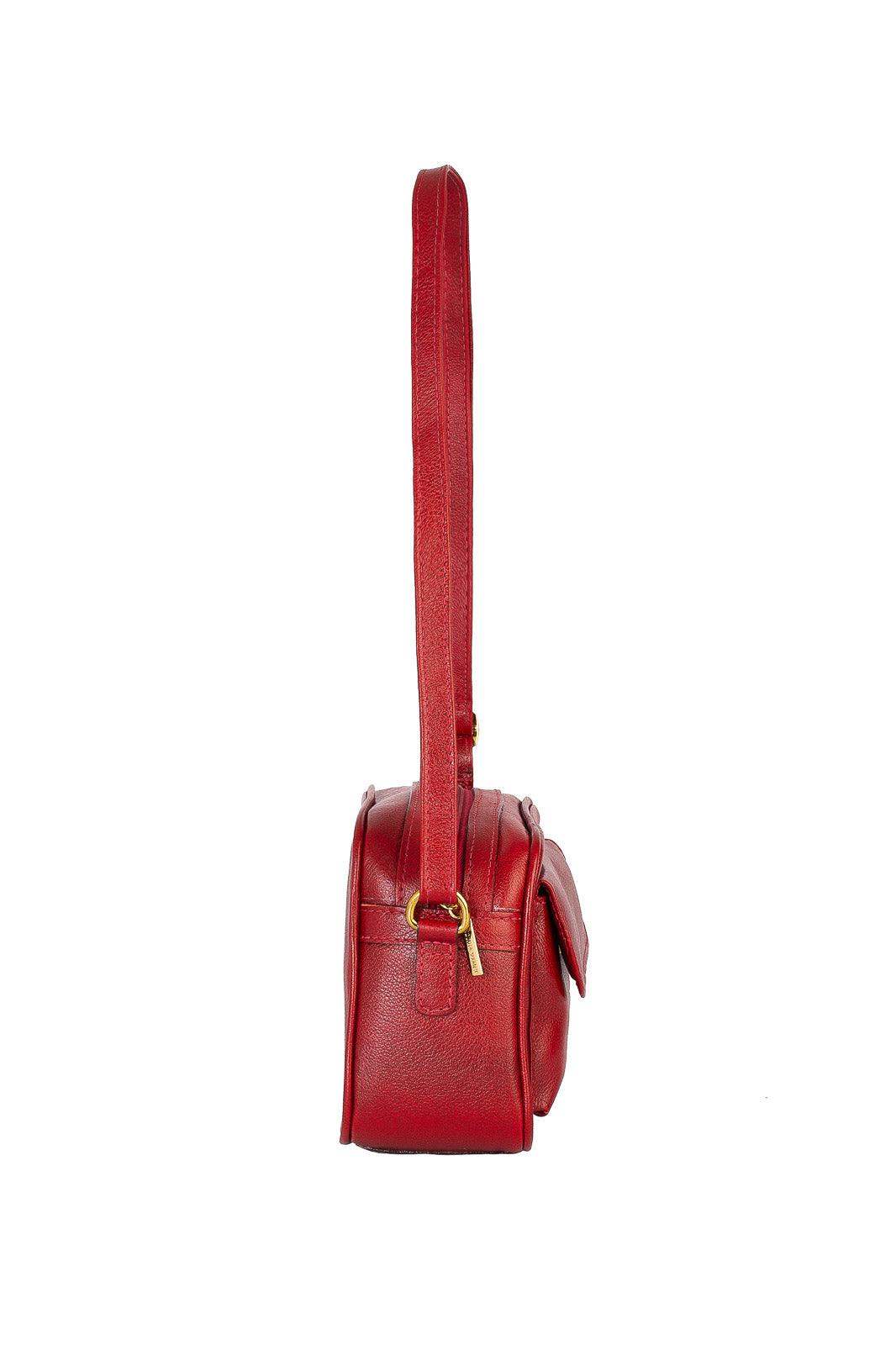 Bolsa quadrada pequena de couro liso Dana - Enluaze