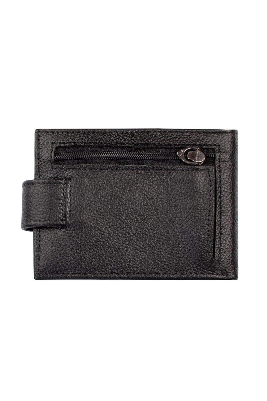 Carteira masculina de couro floater com botão Matt 8,5x11,5cm - Enluaze