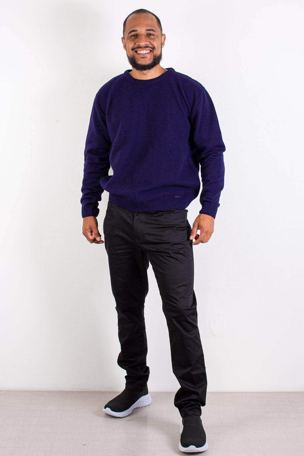 Blusão masculino de malha gola redonda 50003 - Enluaze