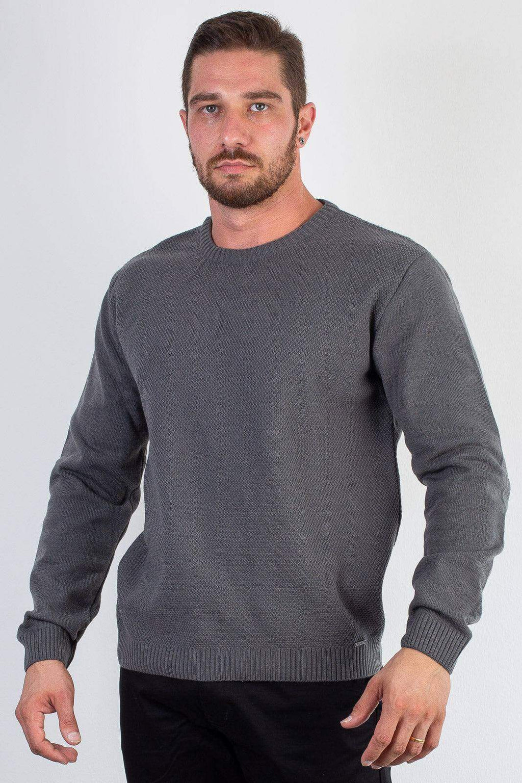 Blusão masculino de malha gola redonda 50003 - Enluaze