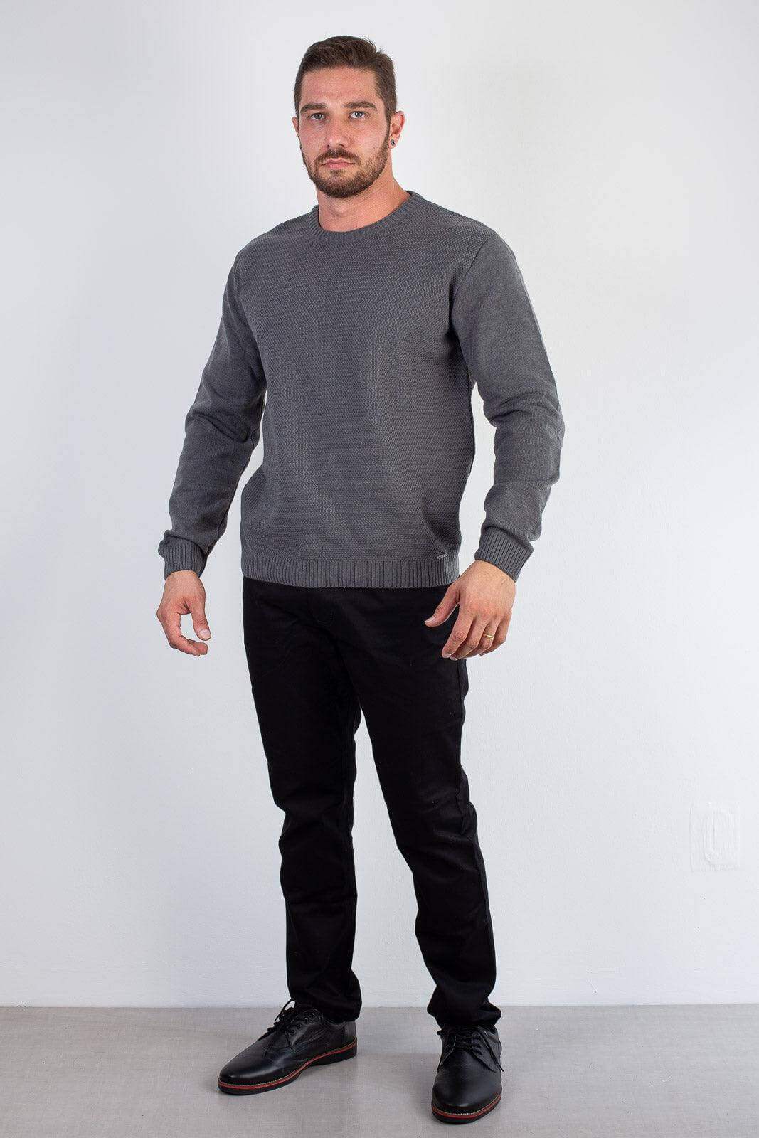 Blusão masculino de malha gola redonda 50003 - Enluaze