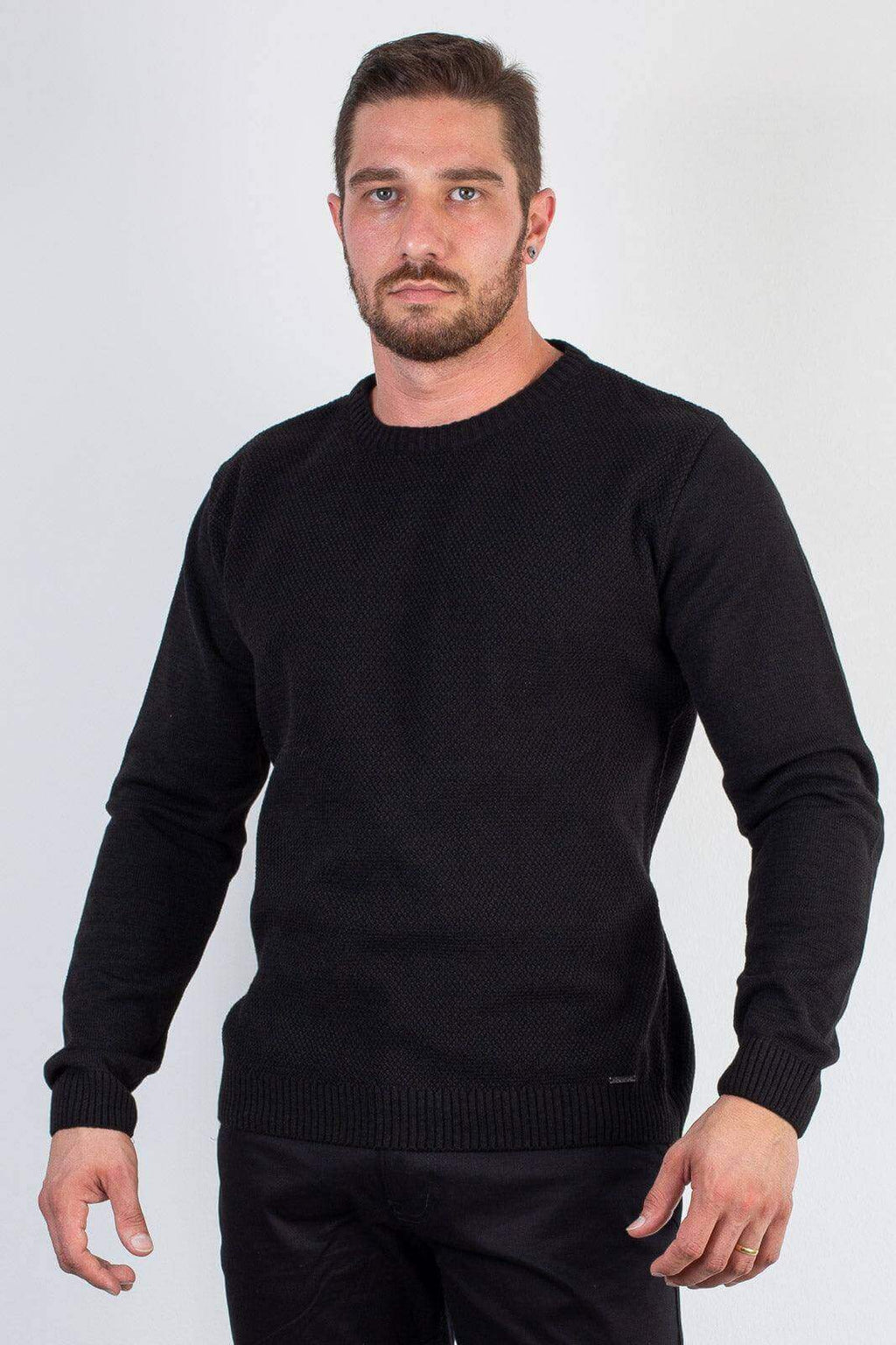 Blusão masculino de malha gola redonda 50003 - Enluaze