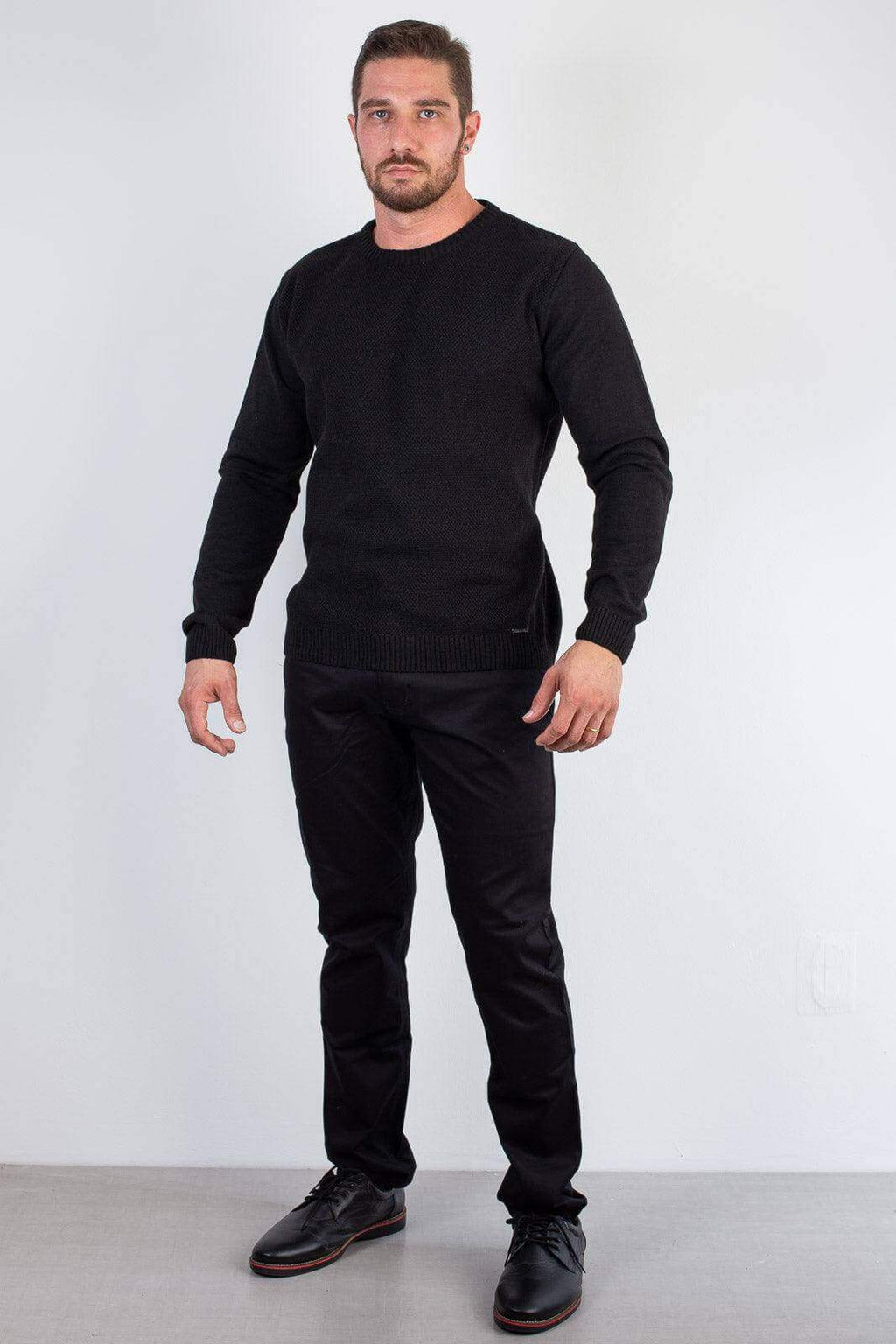 Blusão masculino de malha gola redonda 50003 - Enluaze