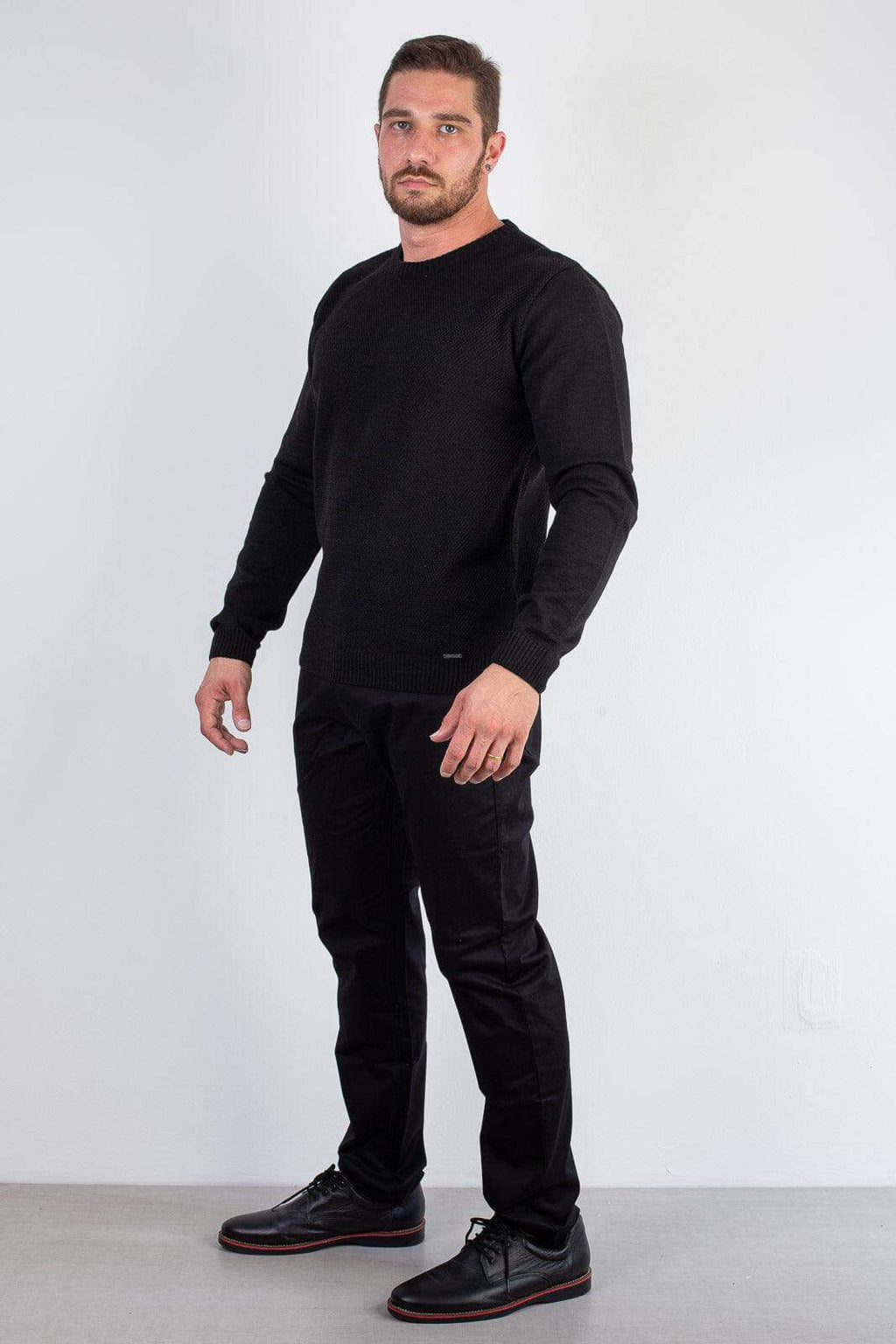 Blusão masculino de malha gola redonda 50003 - Enluaze