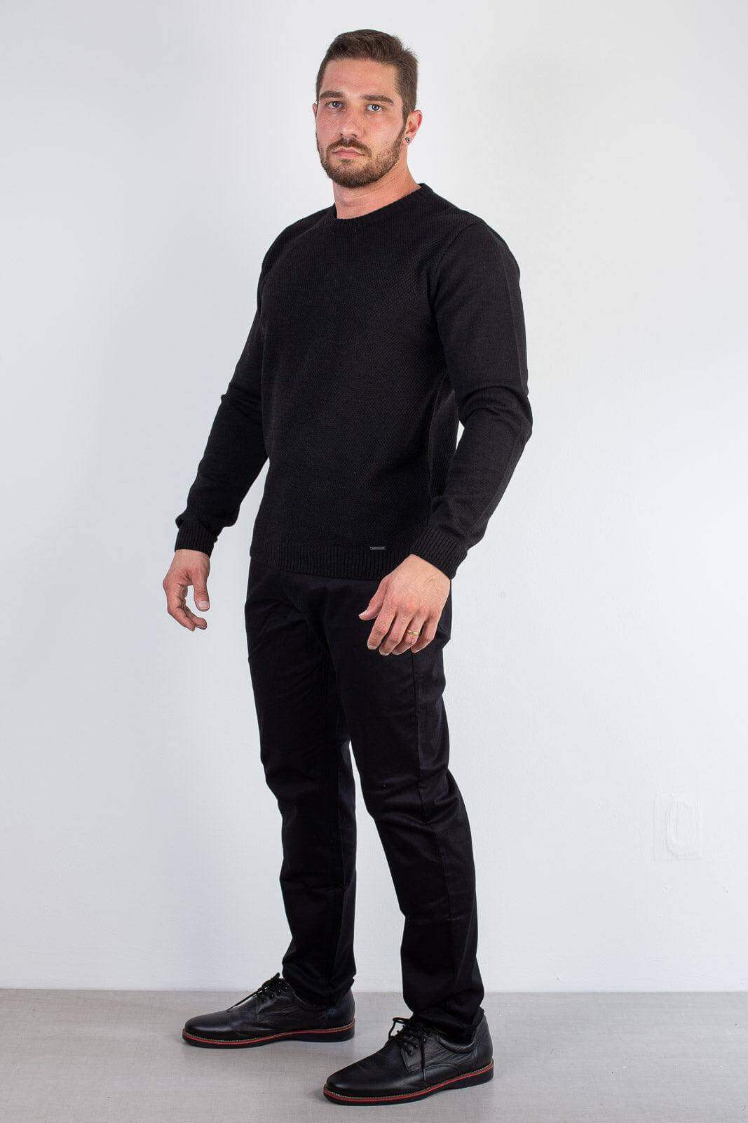 Blusão masculino de malha gola redonda 50003 - Enluaze