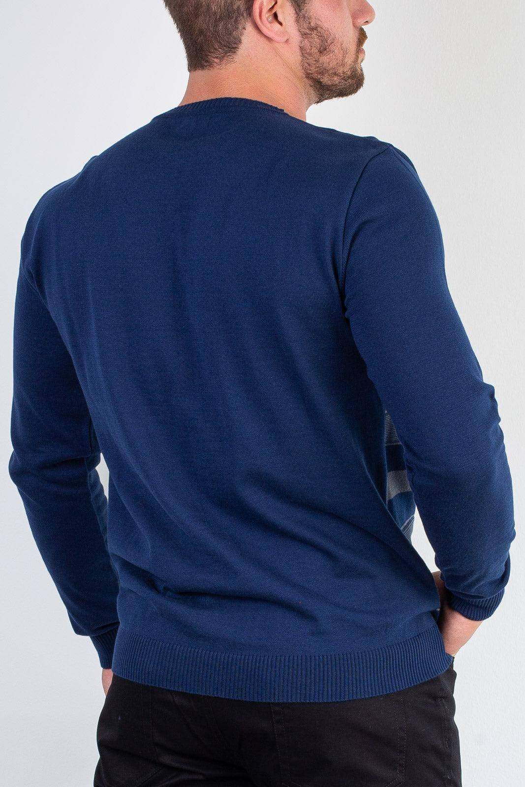 Suéter masculino de malha com listras 50004 - Enluaze