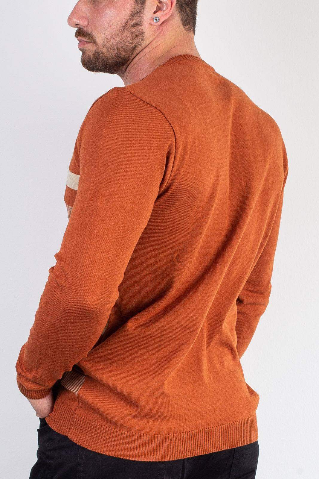 Suéter masculino de malha com listras 50004 - Enluaze