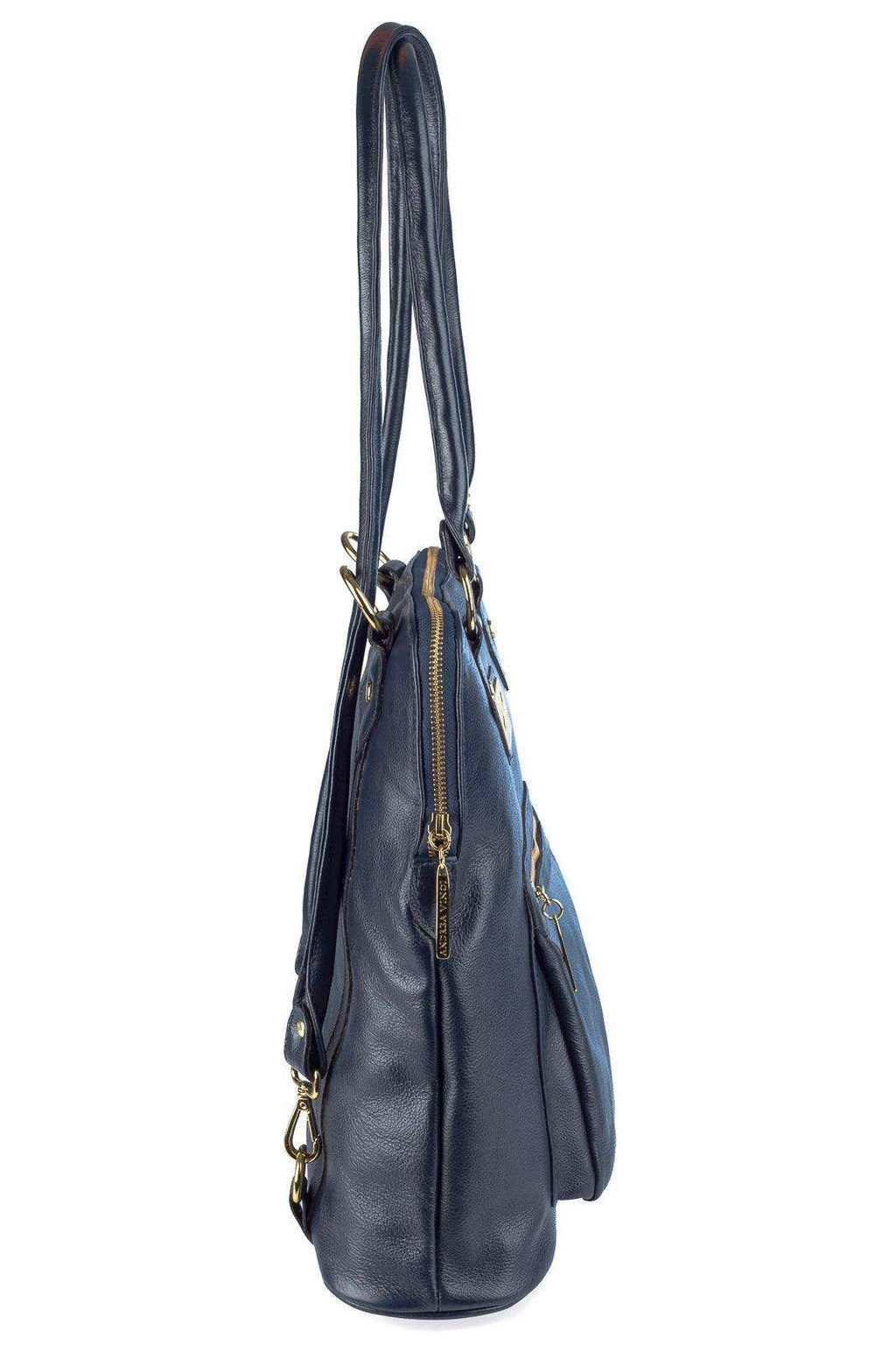 Bolsa mochila de couro liso Lívia - Enluaze