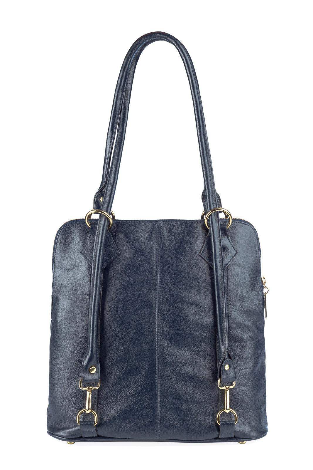 Bolsa mochila de couro liso Lívia - Enluaze