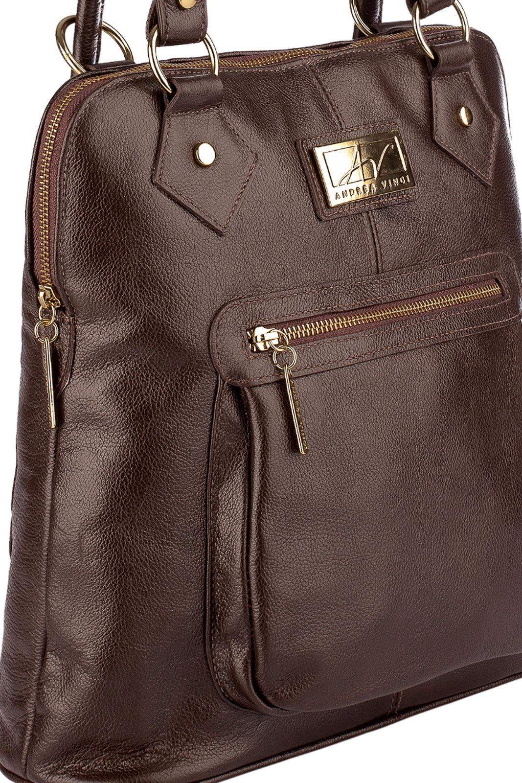 Bolsa mochila de couro liso Lívia - Enluaze