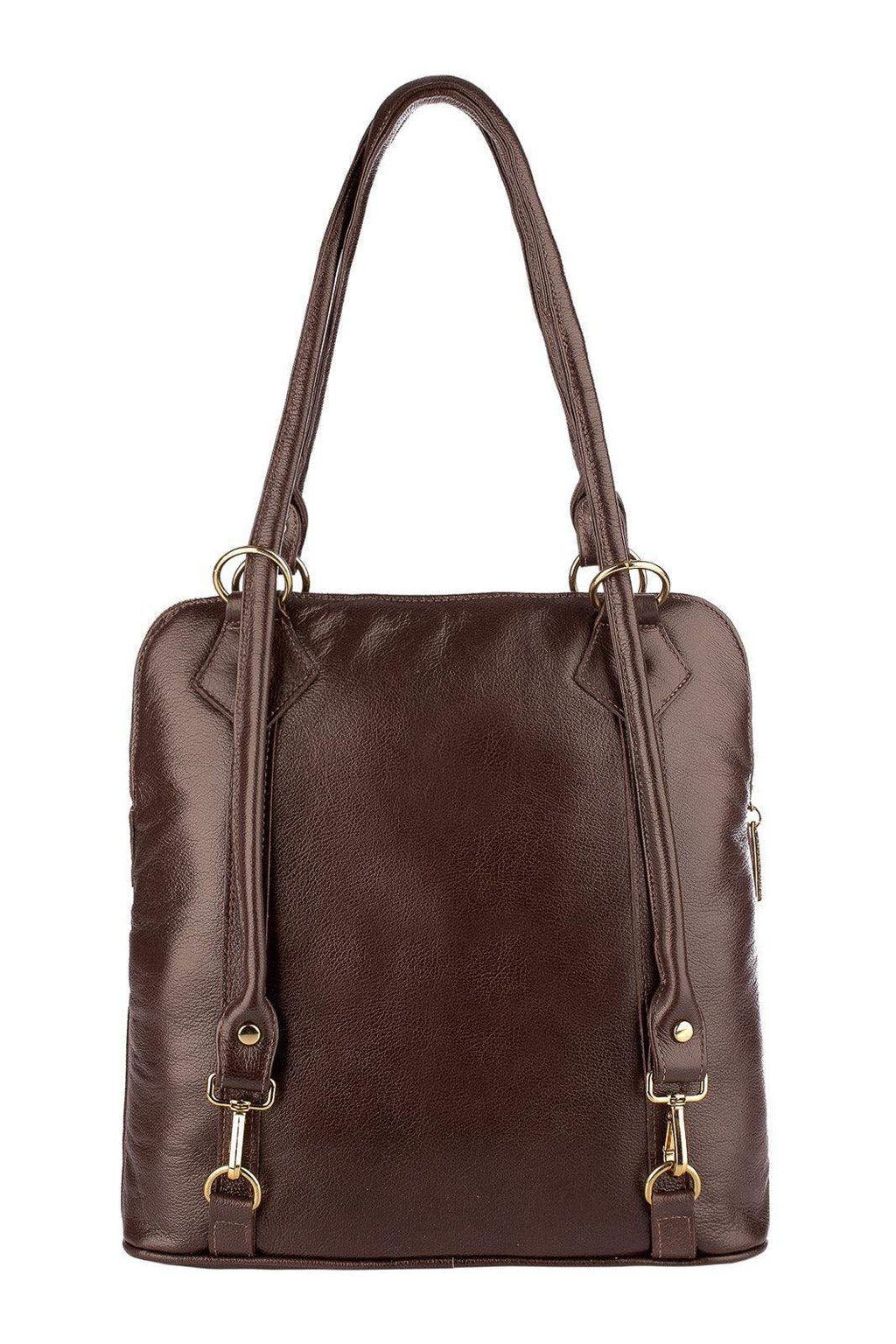 Bolsa mochila de couro liso Lívia - Enluaze