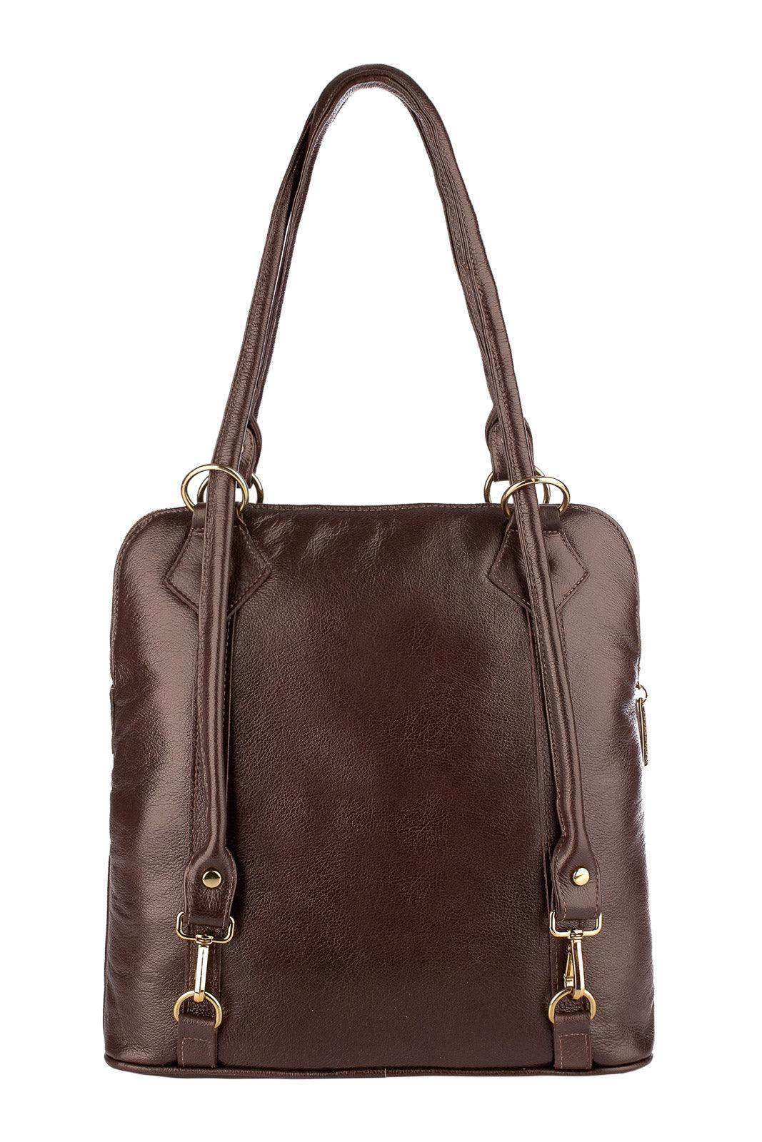 Bolsa mochila de couro liso Lívia - Enluaze