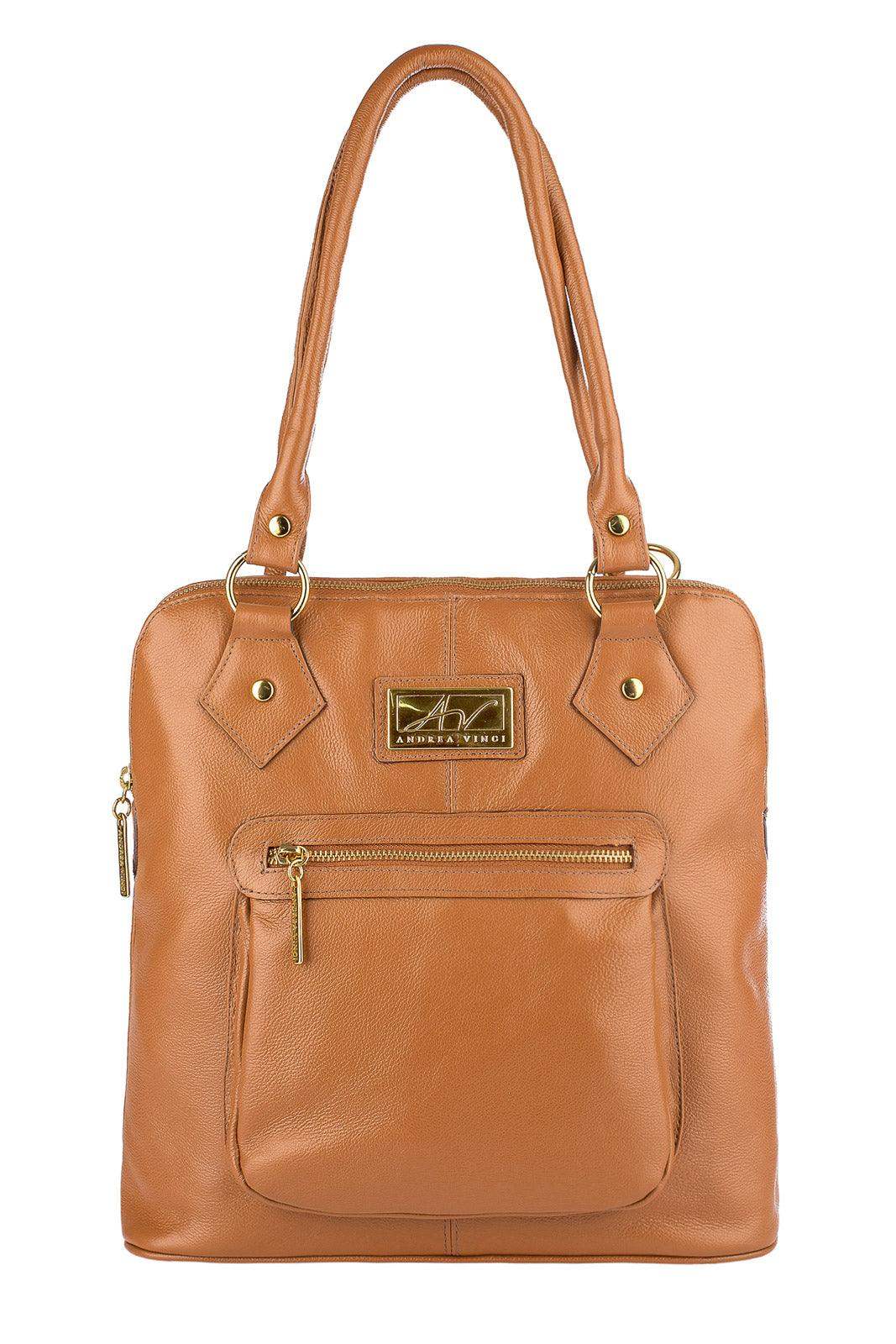 Bolsa mochila de couro liso Lívia - Enluaze