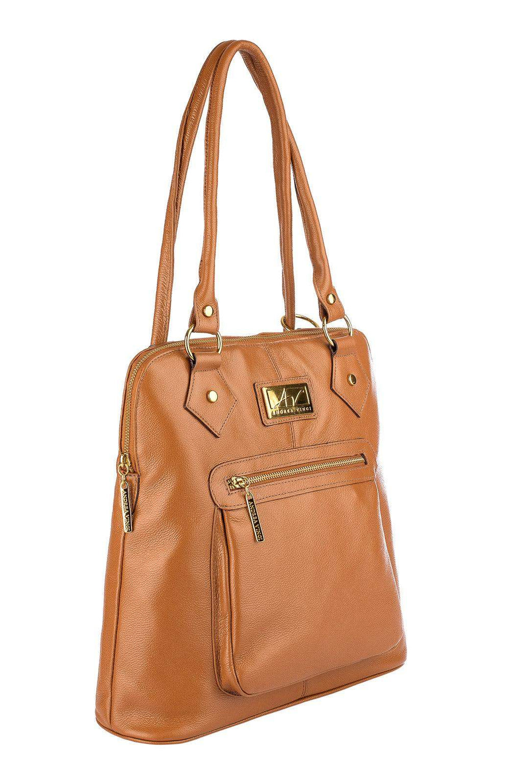 Bolsa mochila de couro liso Lívia - Enluaze