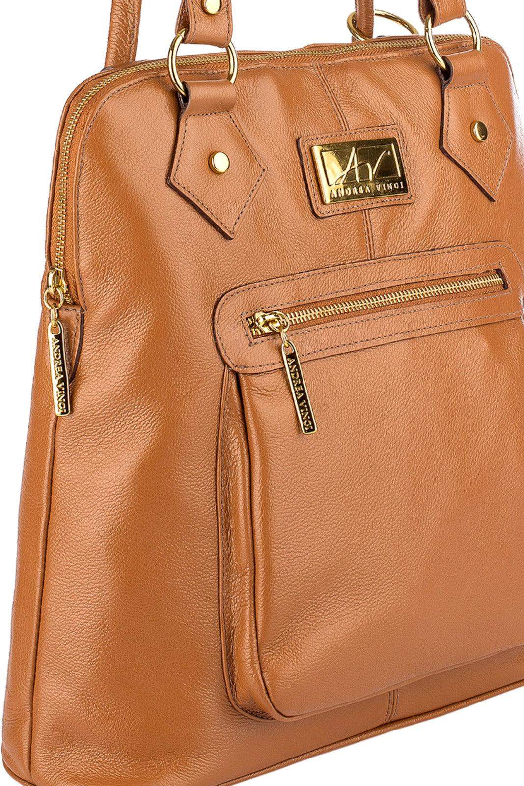 Bolsa mochila de couro liso Lívia - Enluaze