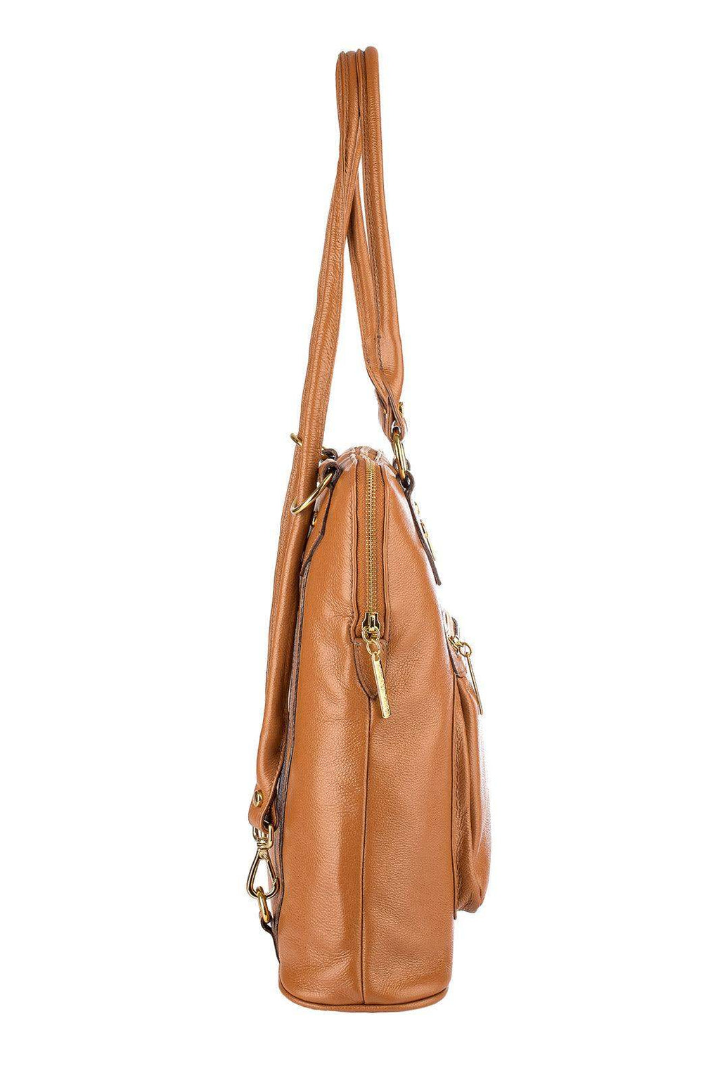 Bolsa mochila de couro liso Lívia - Enluaze