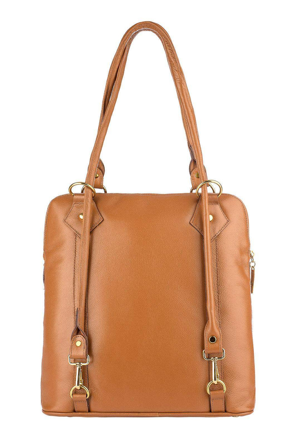 Bolsa mochila de couro liso Lívia - Enluaze